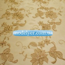 Ткань Сетка с вышивкой (цветы)